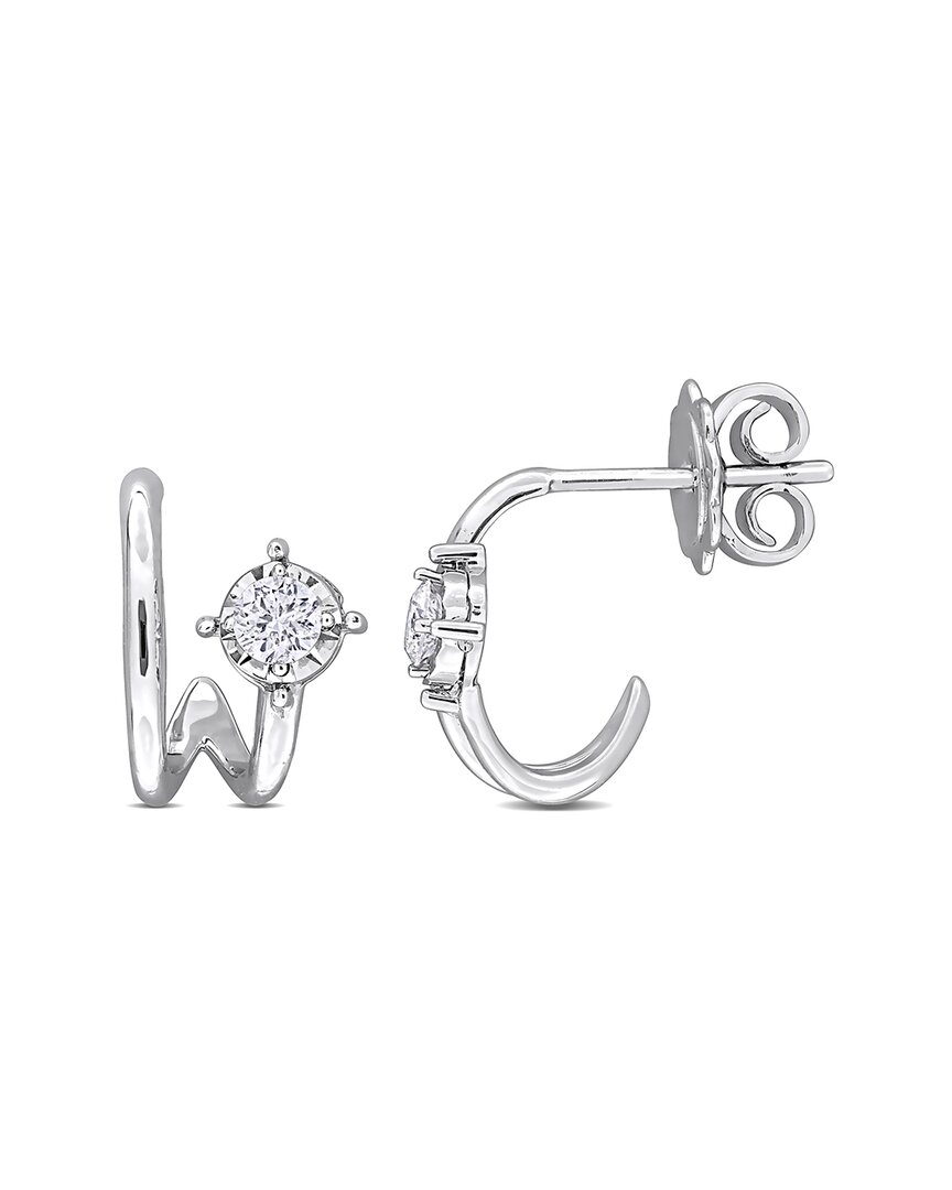 Rina Limor 14k 0.44 Ct. Tw. Diamond Floral Zig-zag Design Earrings