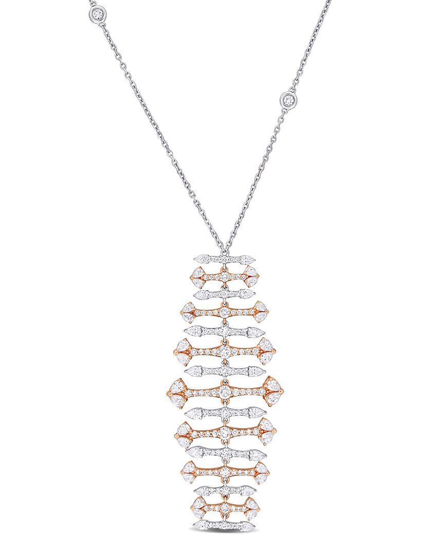 Rina Limor 14k Two-tone 3.29 Ct. Tw. Diamond Drop Necklace