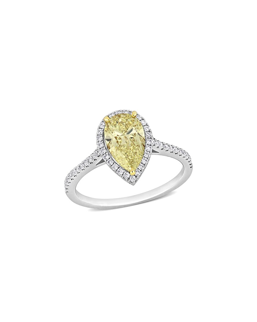 Rina Limor 14k Two-tone 1.75 Ct. Tw. Diamond Halo Ring