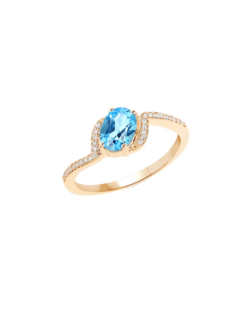 Shop Diana M. Fine Jewelry 14k 1.04 Ct. Tw. Diamond & Blue Topaz Ring