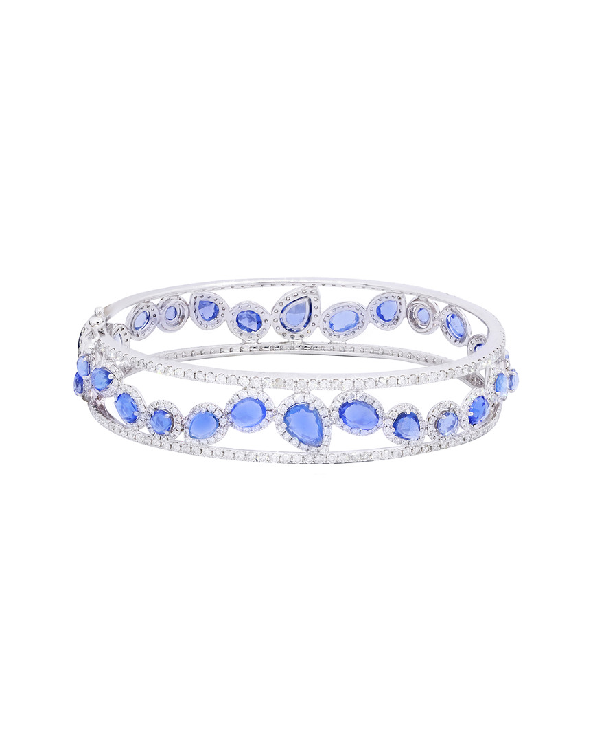 Diana M. Fine Jewelry 18K 6.40 ct. tw. Diamond & Blue Sapphire Bracelet