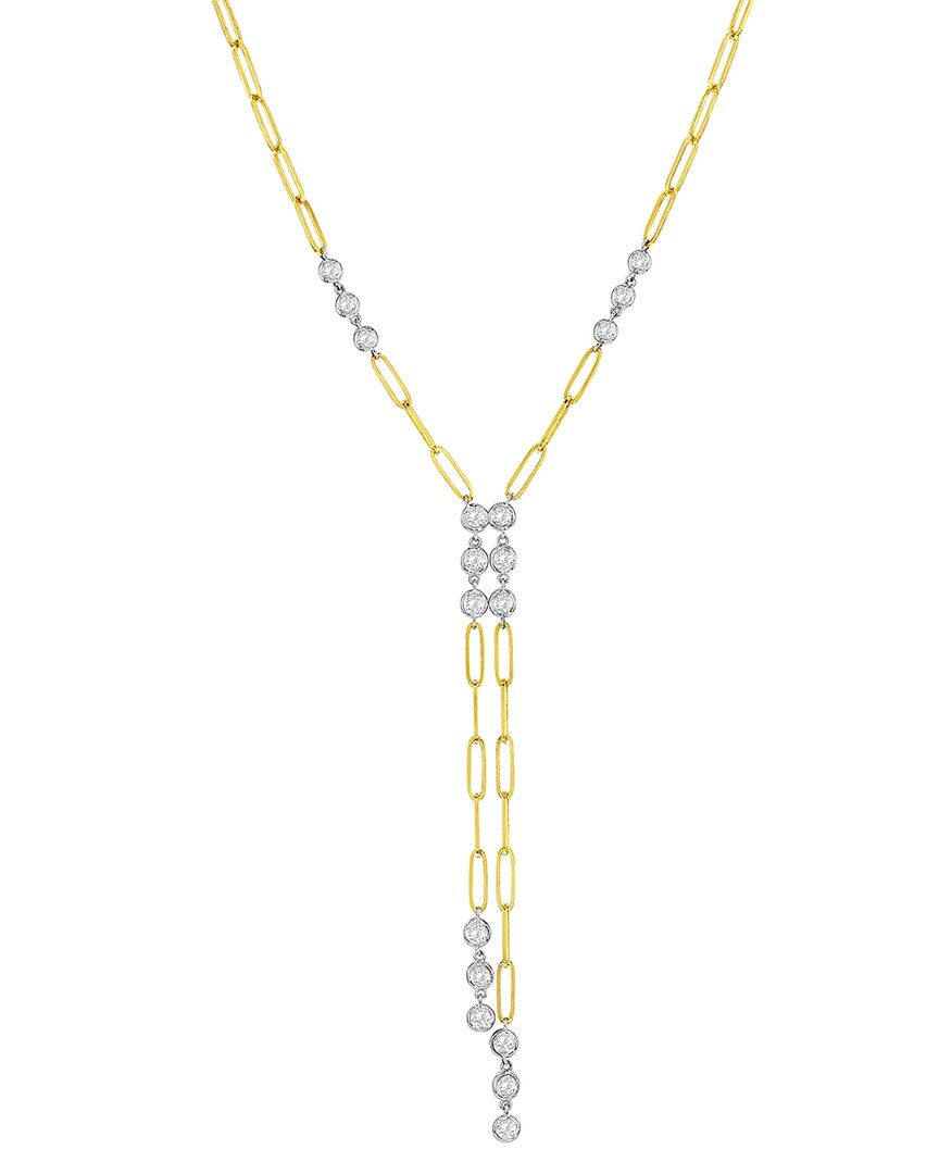 Jewels By Viomo 14k Two-tone 1.52 Ct. Tw. Diamond Paperclip Necklace
