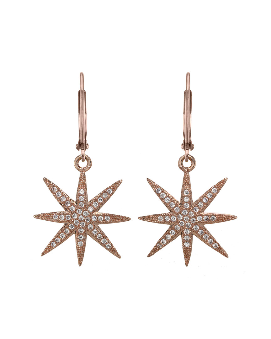 Rachel Reinhardt 14k Rose Gold Plated Cz Star Earrings