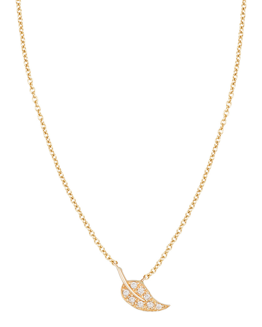 Shop Ariana Rabbani 14k 0.11 Ct. Tw. Diamond Leaf Necklace