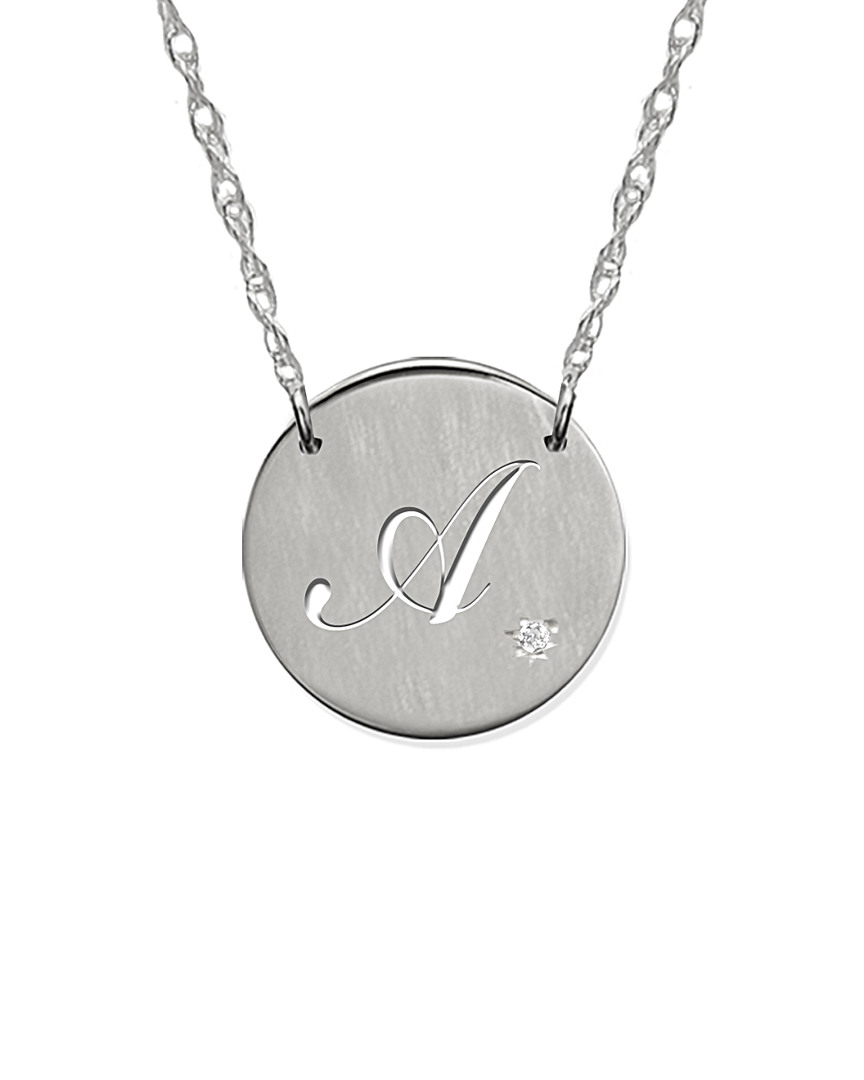 Jane Basch Silver Diamond Initial Necklace (a-z)