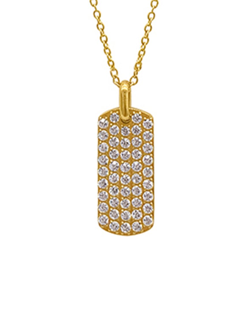 Adornia Fine Jewelry 14k Plated 0.40 Ct. Tw. Diamond & White Topaz Dog Tag Necklace