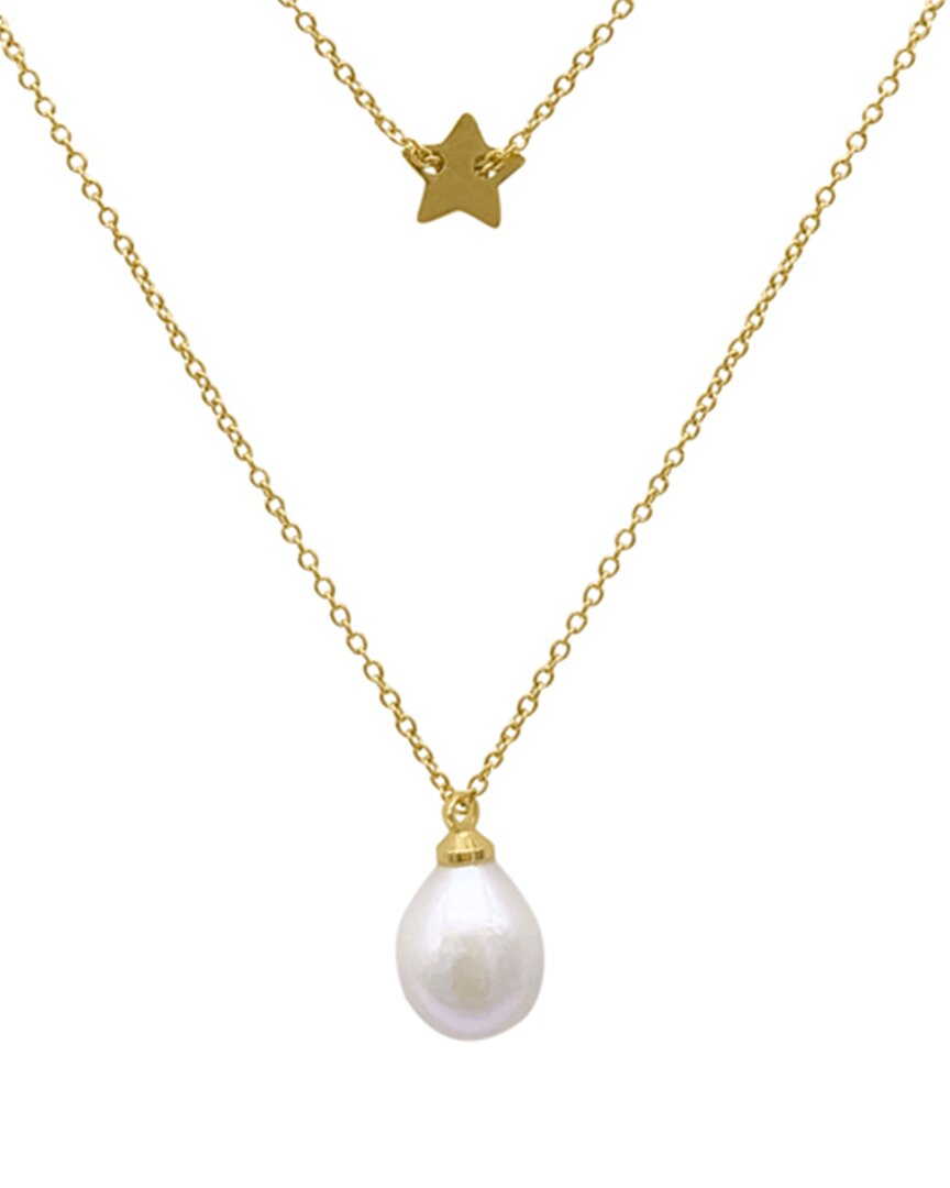 Adornia 14k Plated 6mm Pearl Layered Necklace