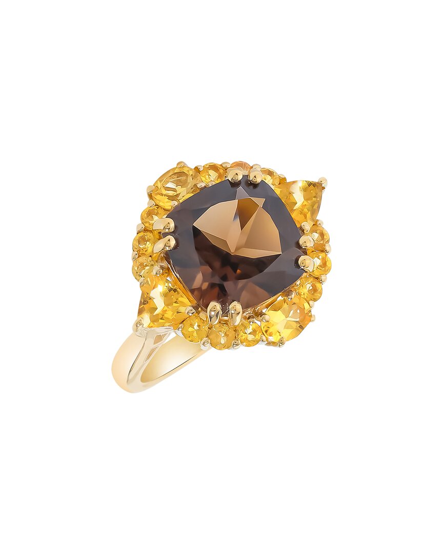 Tiramisu 14k Over Silver 6.08 Ct. Tw. Gemstone Statement Ring In Animal Print