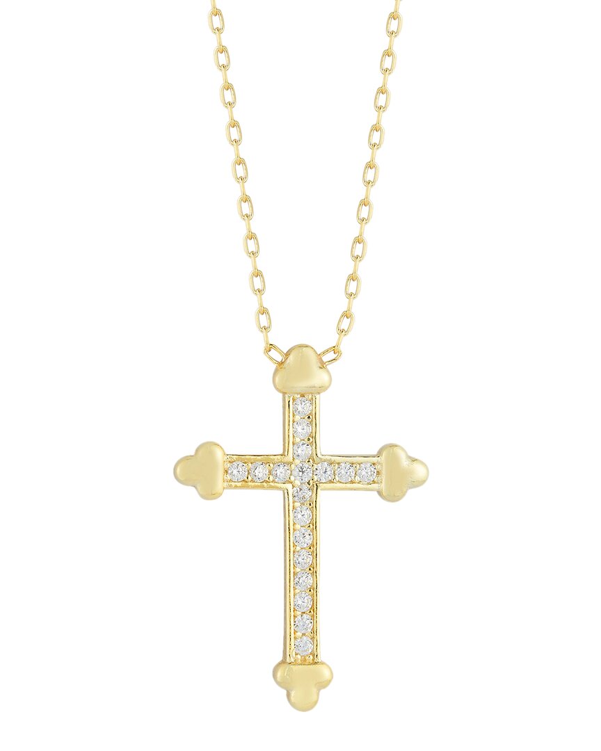 Glaze Jewelry 14k Over Silver Diamond Cz Cross Necklace