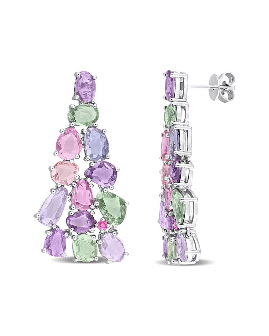Rina Limor 14k 11.01 Ct. Tw. Multicolor Sapphire Cluster Earrings