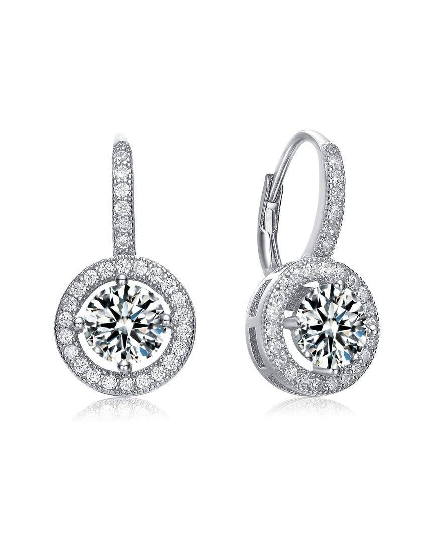 Genevive Silver Cz Drop Earrings