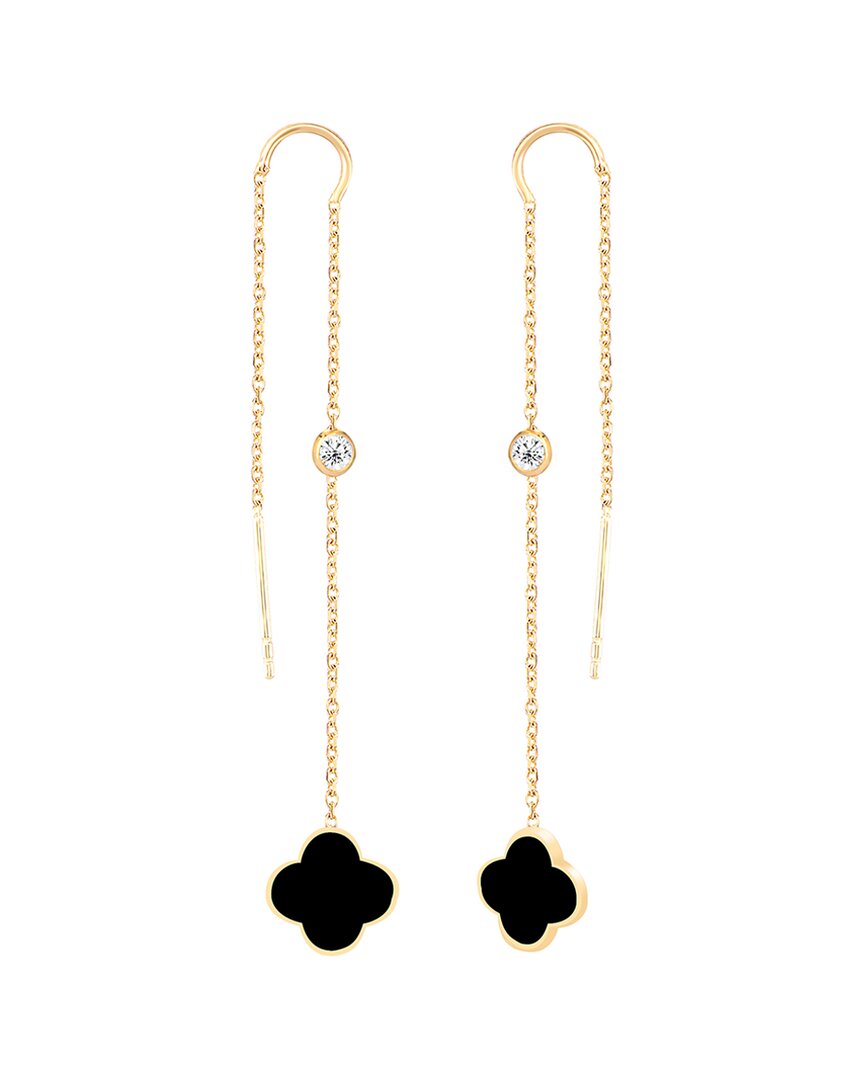 Gabi Rielle 14k Over Silver Cz Threader Earrings