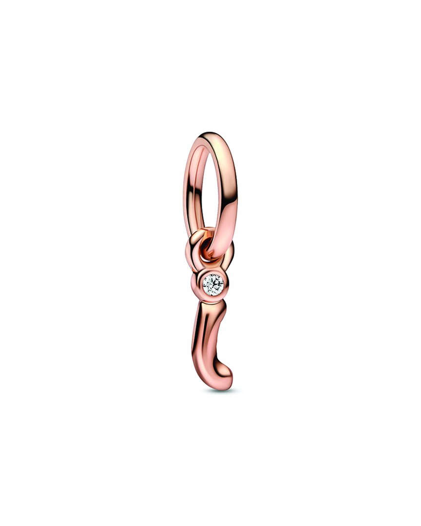 Pandora Moments 14k Rose Gold Plated Cz I Script Charm
