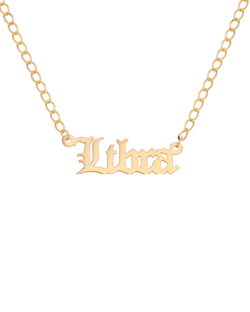 Gabi Rielle Next-level Layering 14k Over Silver Gothic Script Libra Necklace