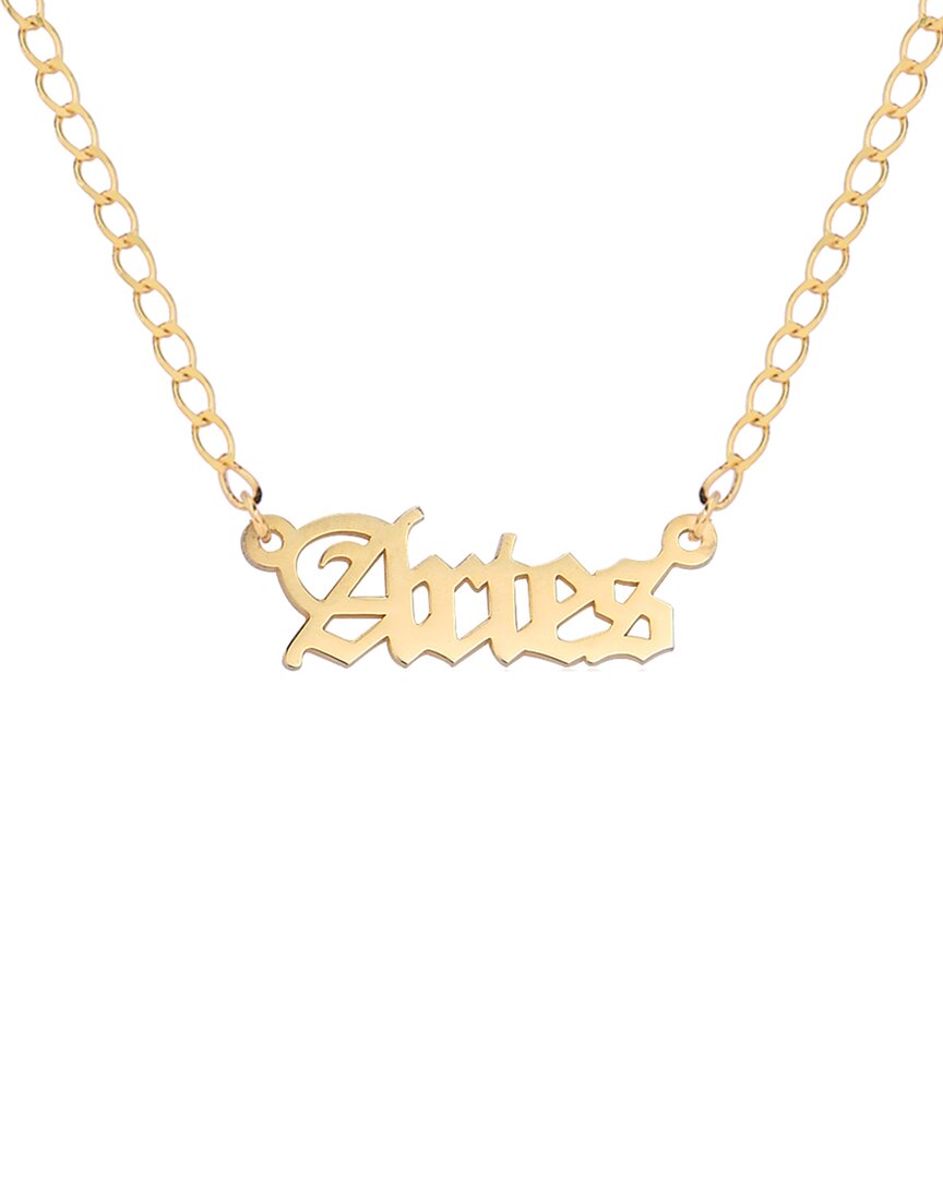 Gabi Rielle Next-level Layering 14k Over Silver Gothic Script Aries Necklace