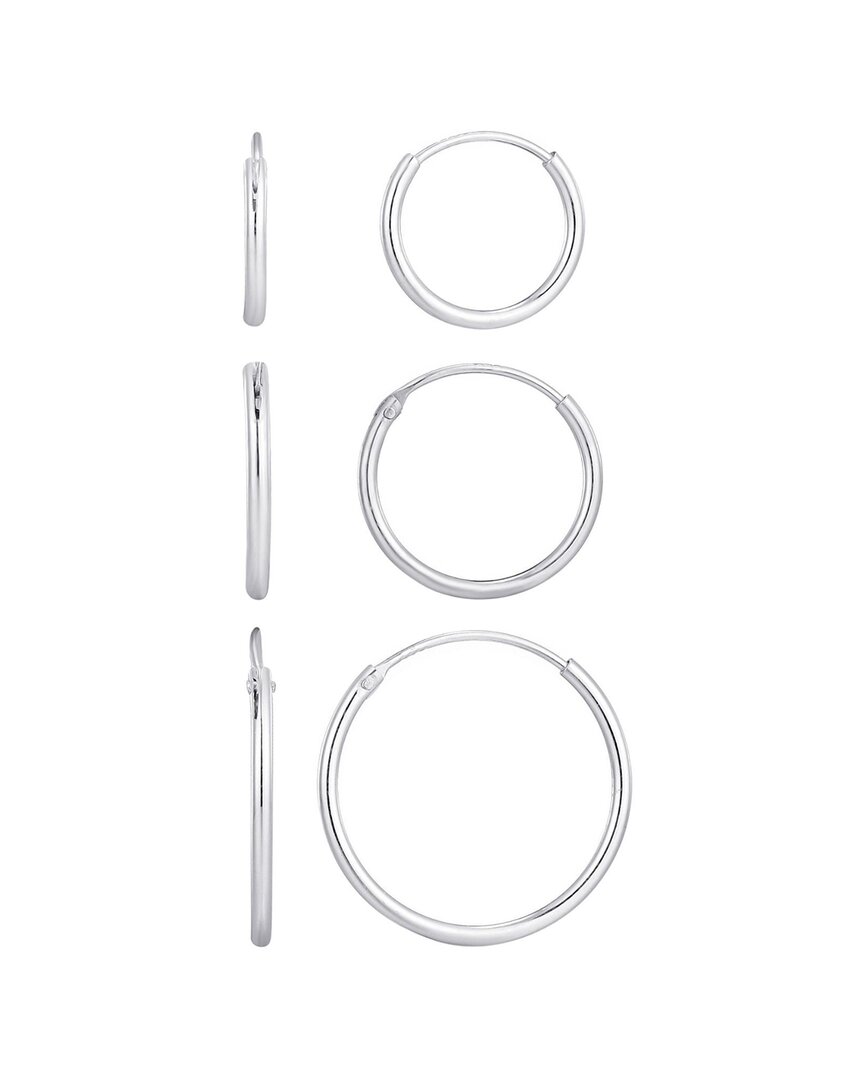 Adornia Silver Set Of 3 Endless Hoop Earrings