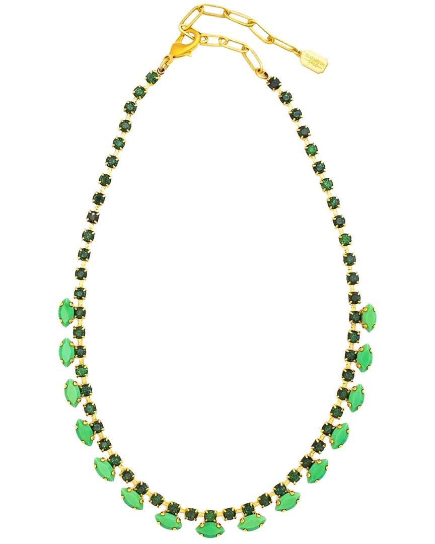 Elizabeth Cole 24k Plated Stacklable Necklace In Green
