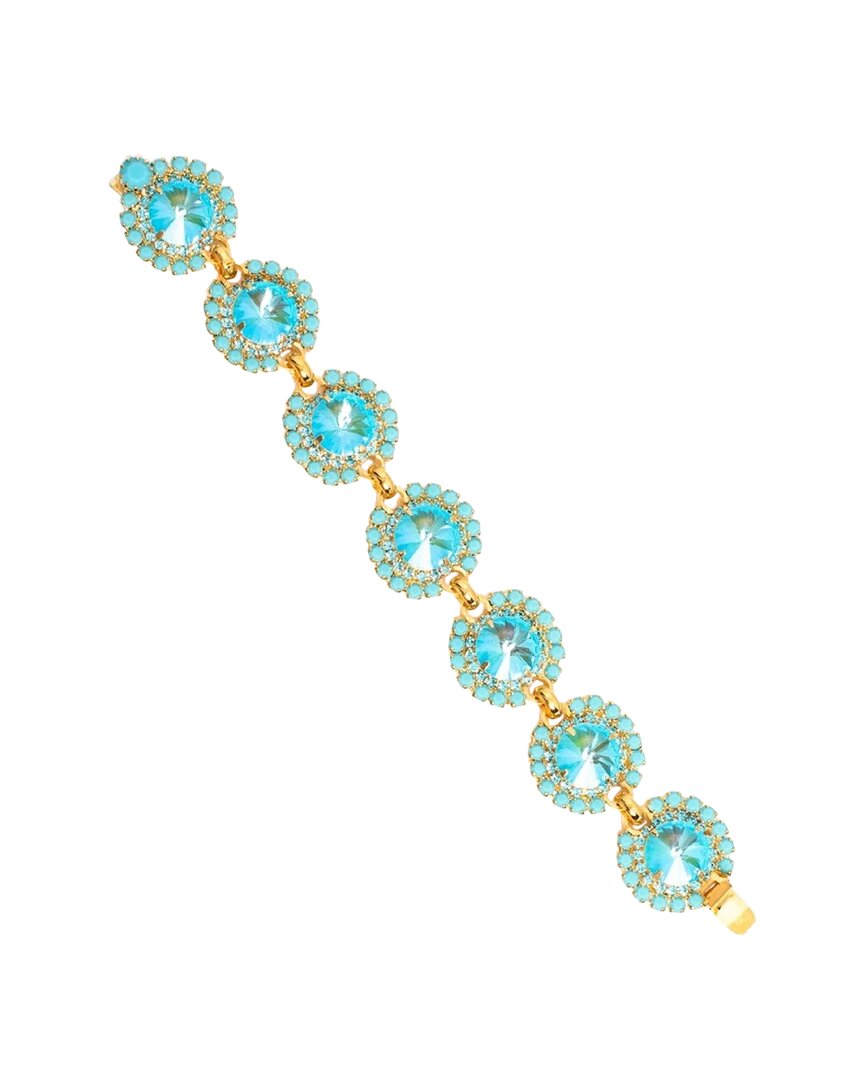 Elizabeth Cole 24k Plated Bracelet In Blue