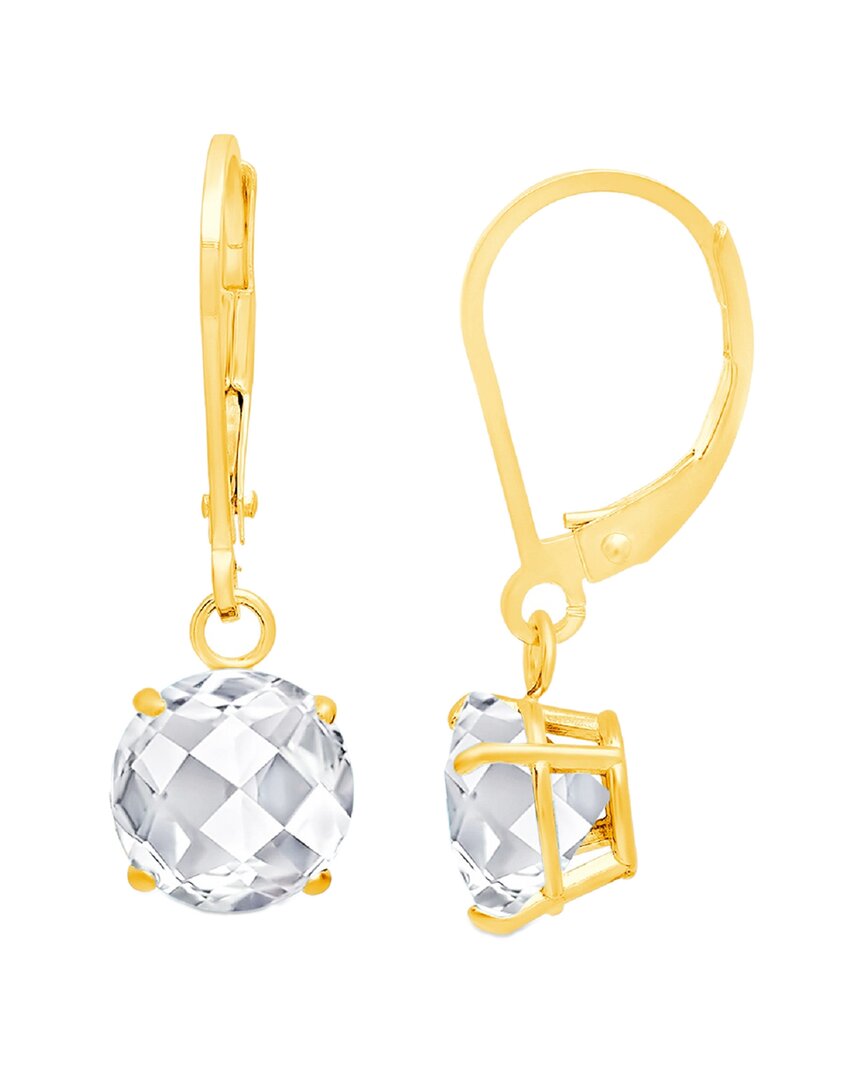 Maxcolor 10k 1.80 Ct. Tw. White Topaz Dangle Earrings