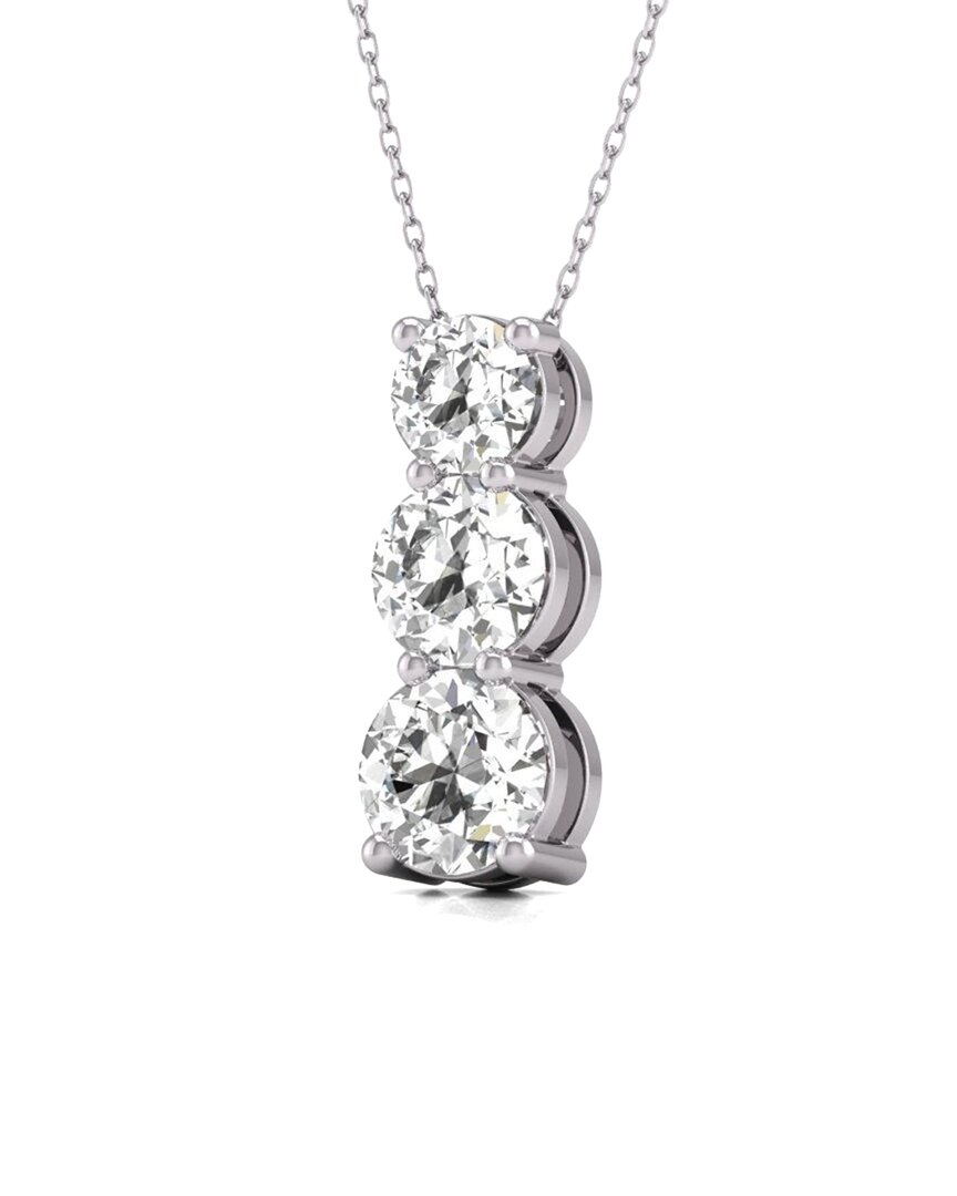 Shop Diana M Lab Grown Diamonds Diana M. Fine Jewelry 14k 2.00 Ct. Tw. Lab Grown Diamond Three-stone Pendant