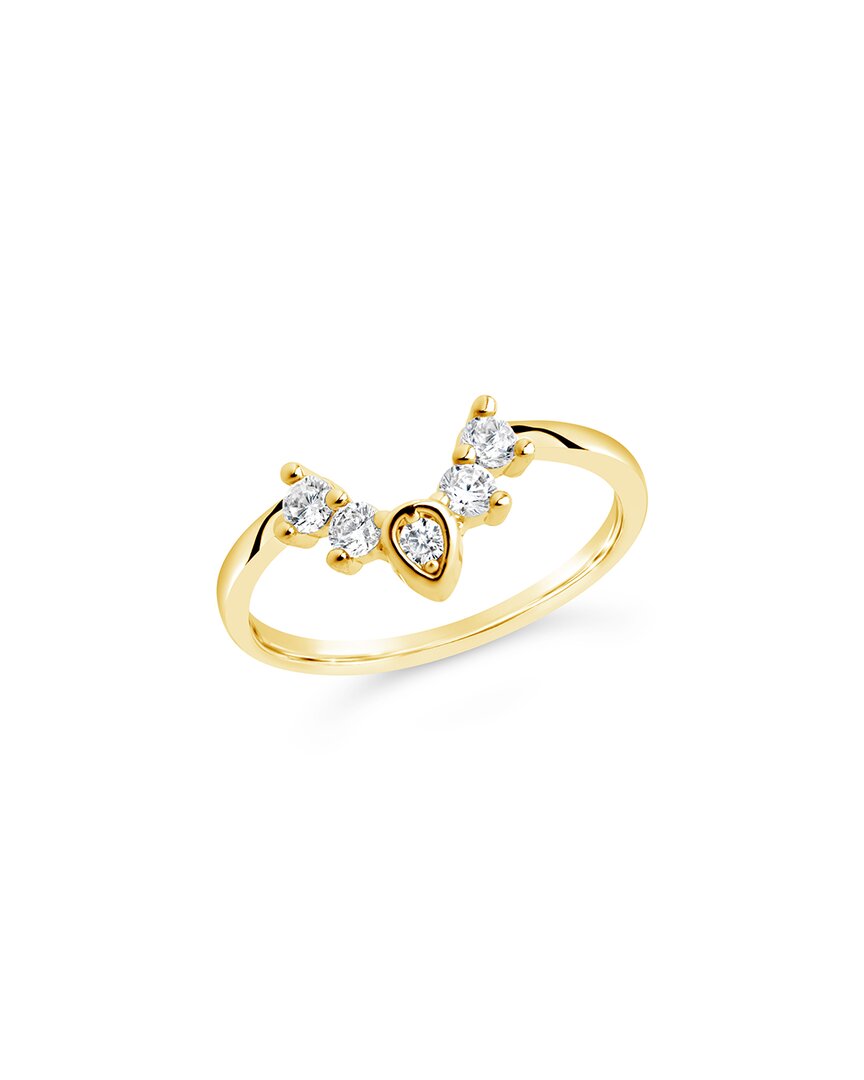 Sterling Forever 14k Plated Cz Emeri Arch Stacking Ring