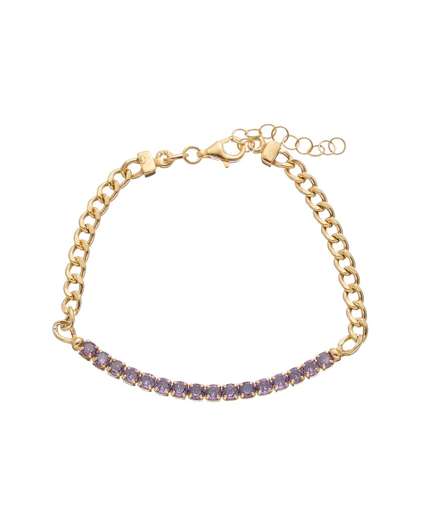 Meshmerise 18k Over Silver 1.50 Ct. Tw. Purple Amethyst Bracelet In Gold