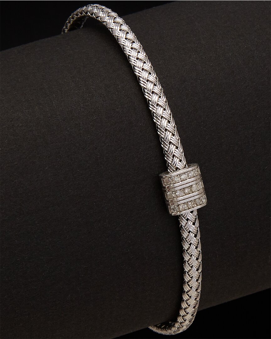 Meshmerise 18k Over Silver 0.10 Ct. Tw. Diamond Bangle Bracelet