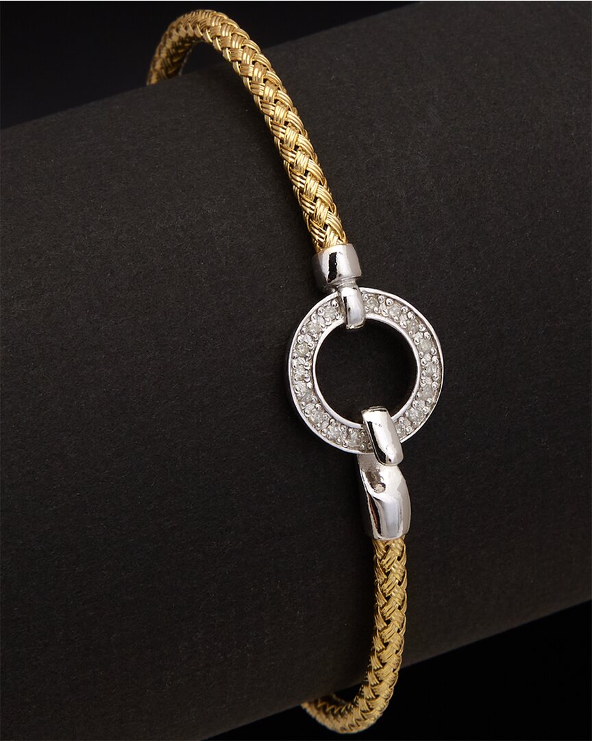 Meshmerise 18k Over Silver 0.12 Ct. Tw. Diamond Bangle Bracelet
