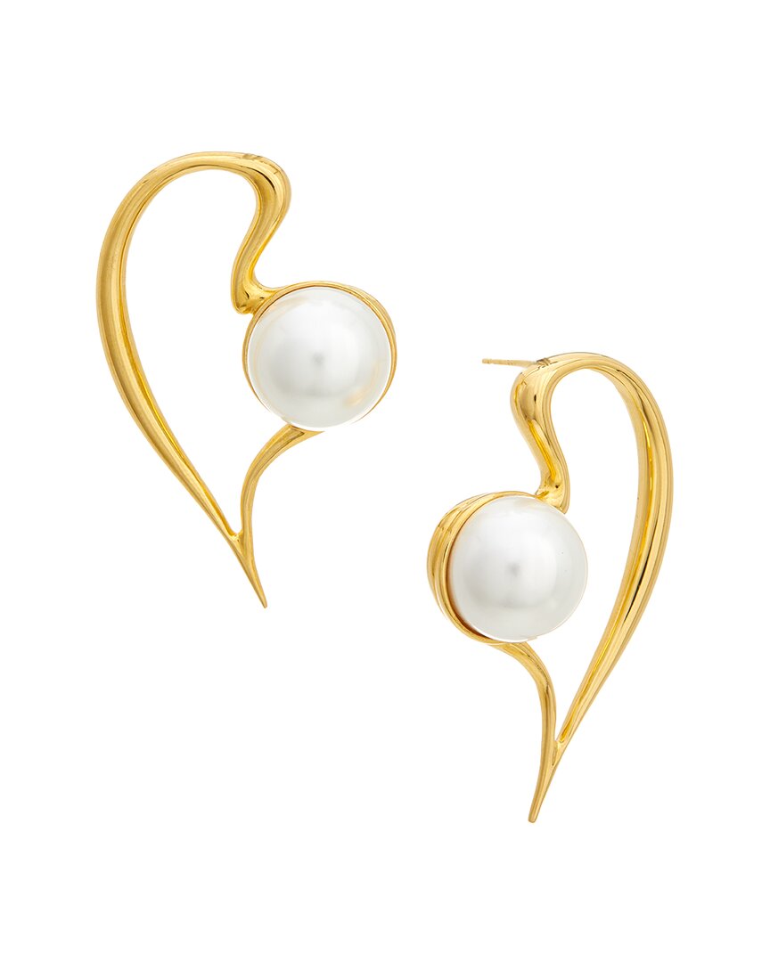 Oscar De La Renta Heart-shaped Earrings In Gold