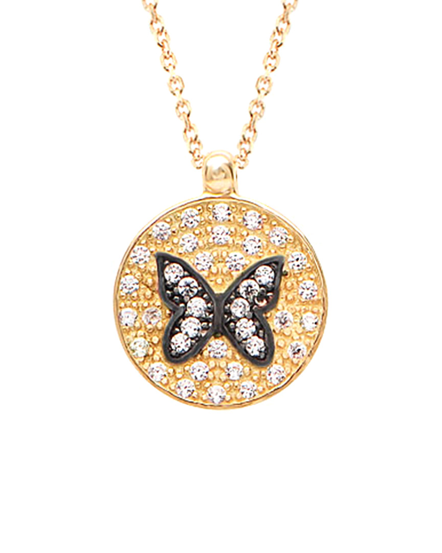 Gabi Rielle 22k Over Silver Cz Butterfly Necklace