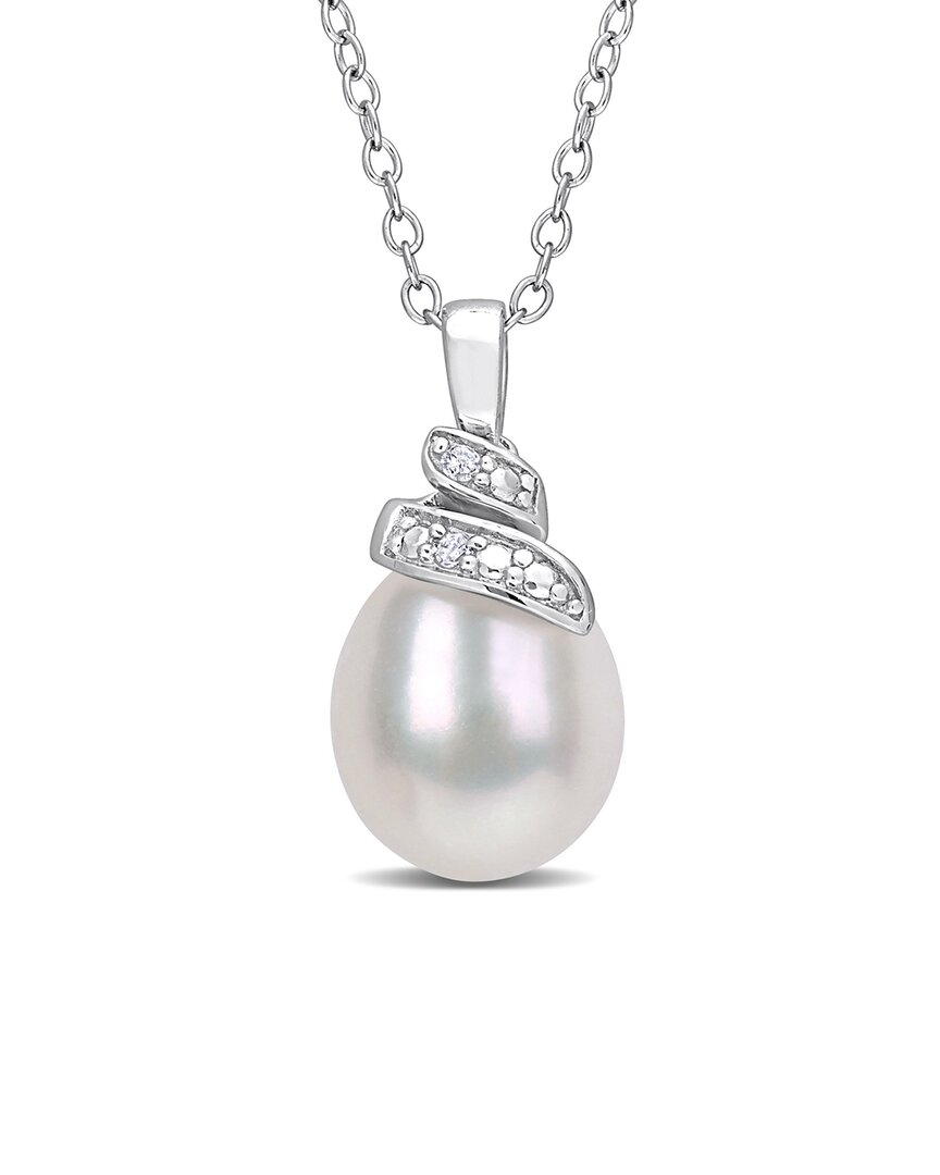 Rina Limor Silver 6.5-7mm Pearl Swirl Necklace