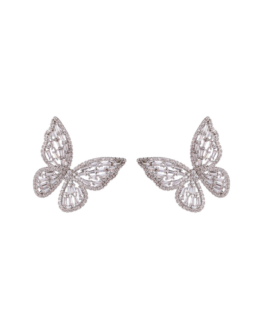 Eye Candy La Butterfly Motif Cz Earrings