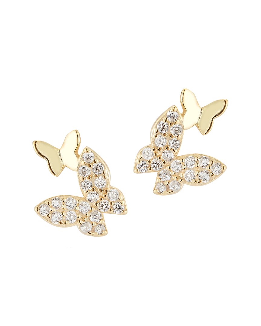 Glaze Jewelry 14k Over Silver Cz Butterfly Earrings