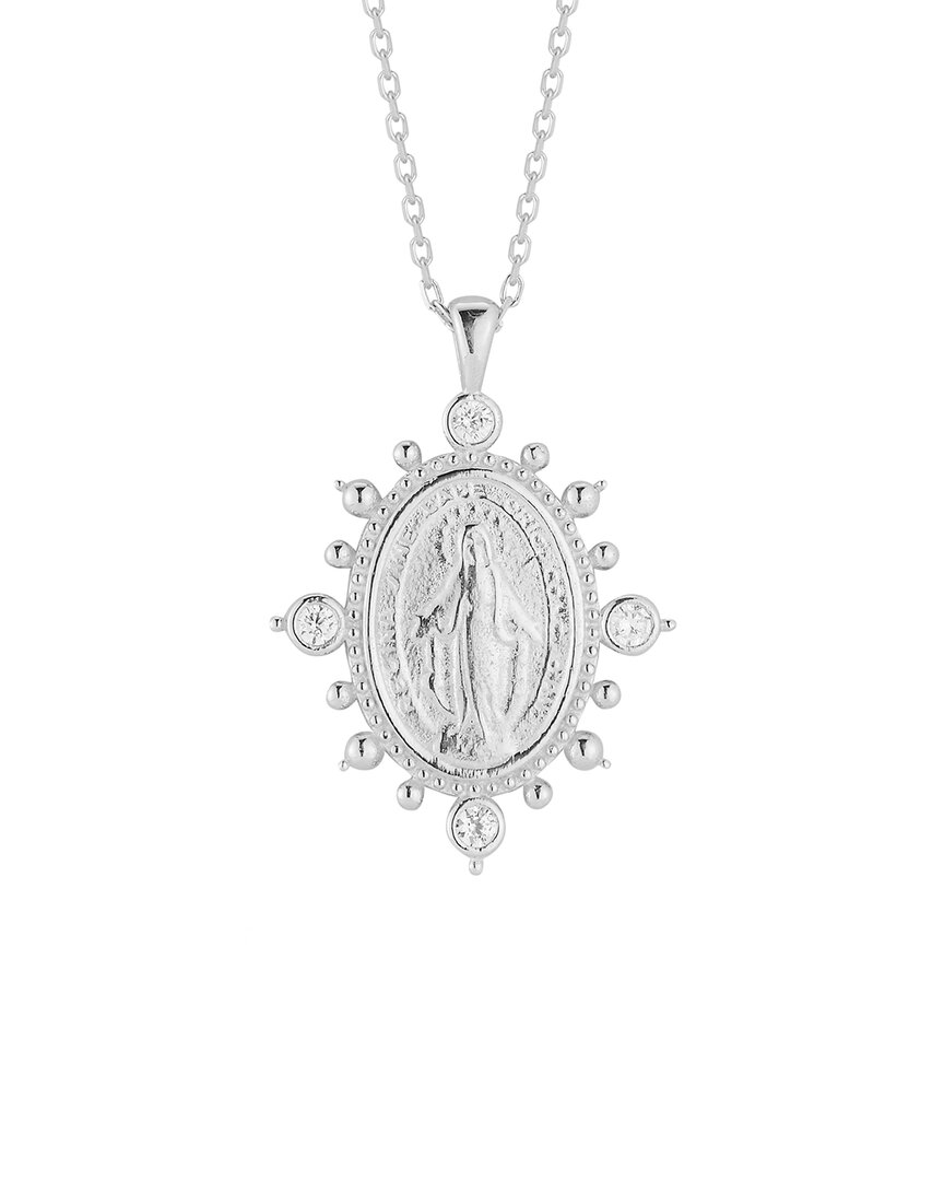 Glaze Jewelry Silver Cz Oval Necklace