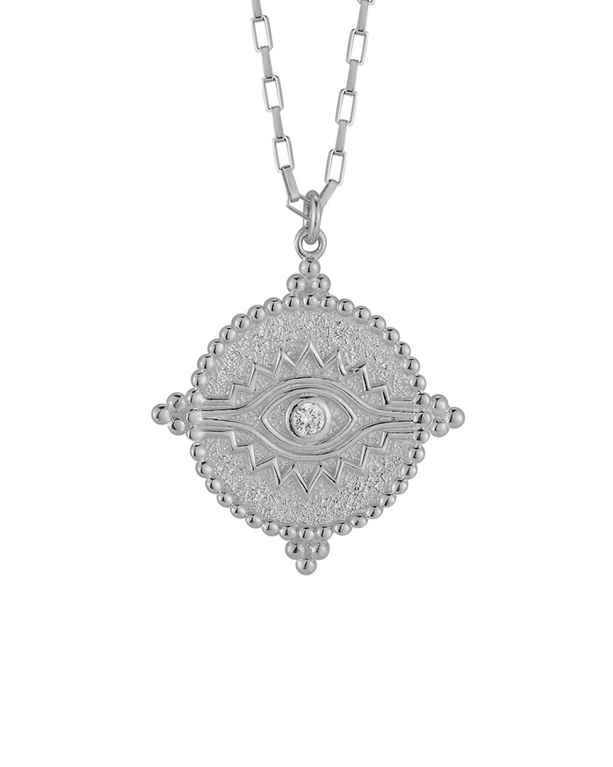 Glaze Jewelry Silver Cz Evil Eye Necklace