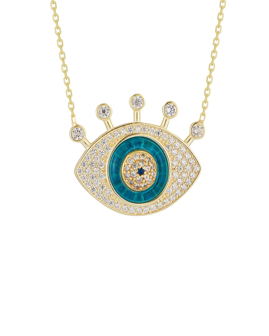Glaze Jewelry 14k Over Silver Cz Evil Eye Necklace