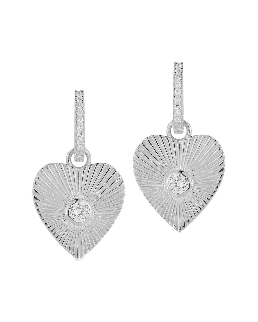 Glaze Jewelry Silver Cz Heart Earrings