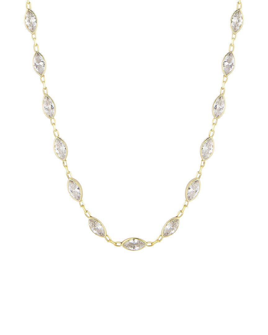 Glaze Jewelry 14k Over Silver Cz Marquese Necklace In Gold