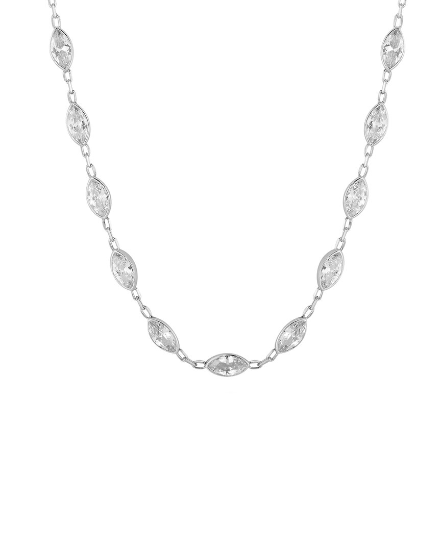 Glaze Jewelry Silver Cz Marquese Necklace In White
