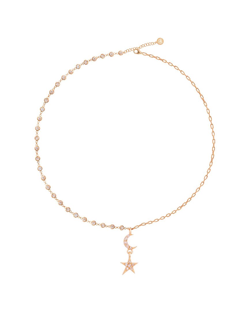 Glaze Jewelry 14k Over Silver Moon & Star Necklace