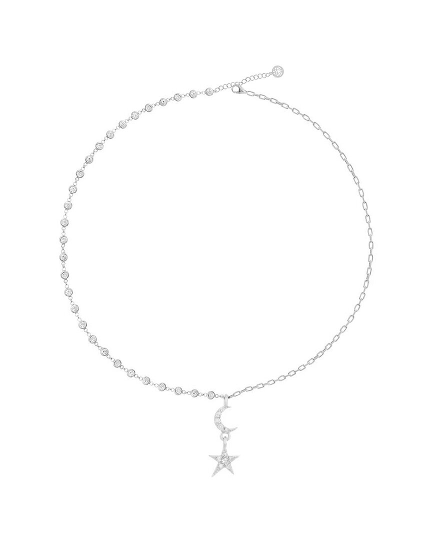 Glaze Jewelry Silver Moon & Star Necklace