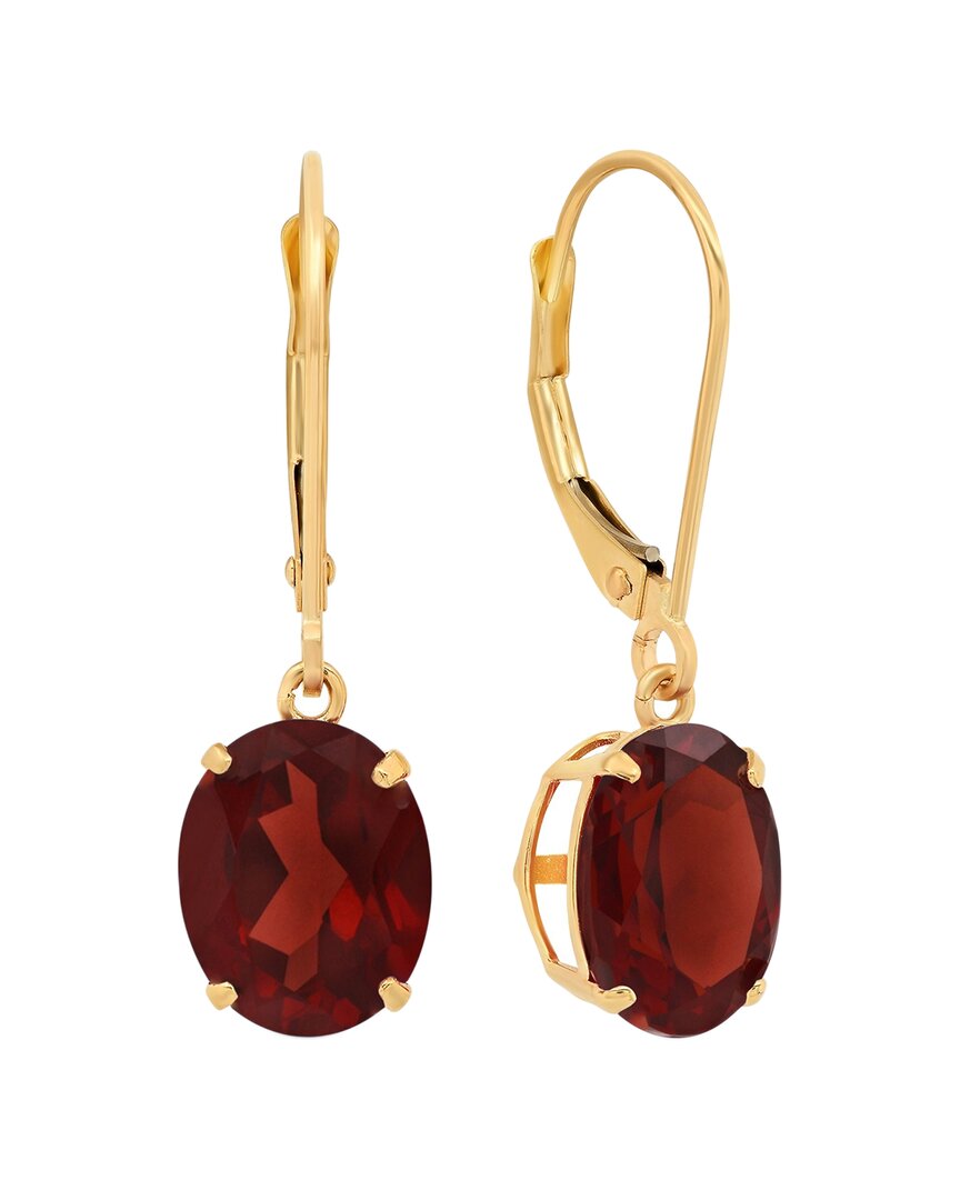Maxcolor 14k 5.50 Ct. Tw. Garnet Dangle Earrings