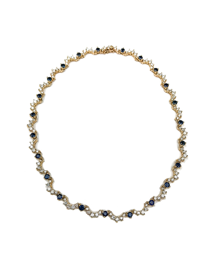Arthur Marder Fine Jewelry 14k 10.50 Ct. Tw. Diamond & Sapphire Necklace