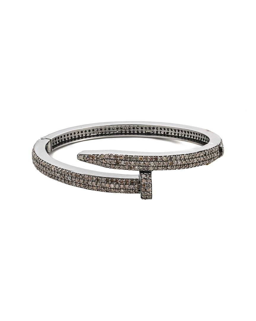 Arthur Marder Fine Jewelry Silver 5.50 Ct. Tw. Diamond Nail Bracelet In Metallic