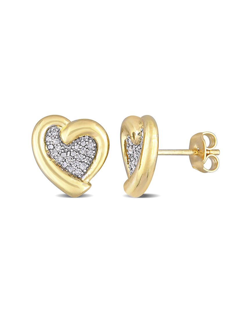 Rina Limor Vermeil 0.15 Ct. Tw. Diamond Heart Earrings