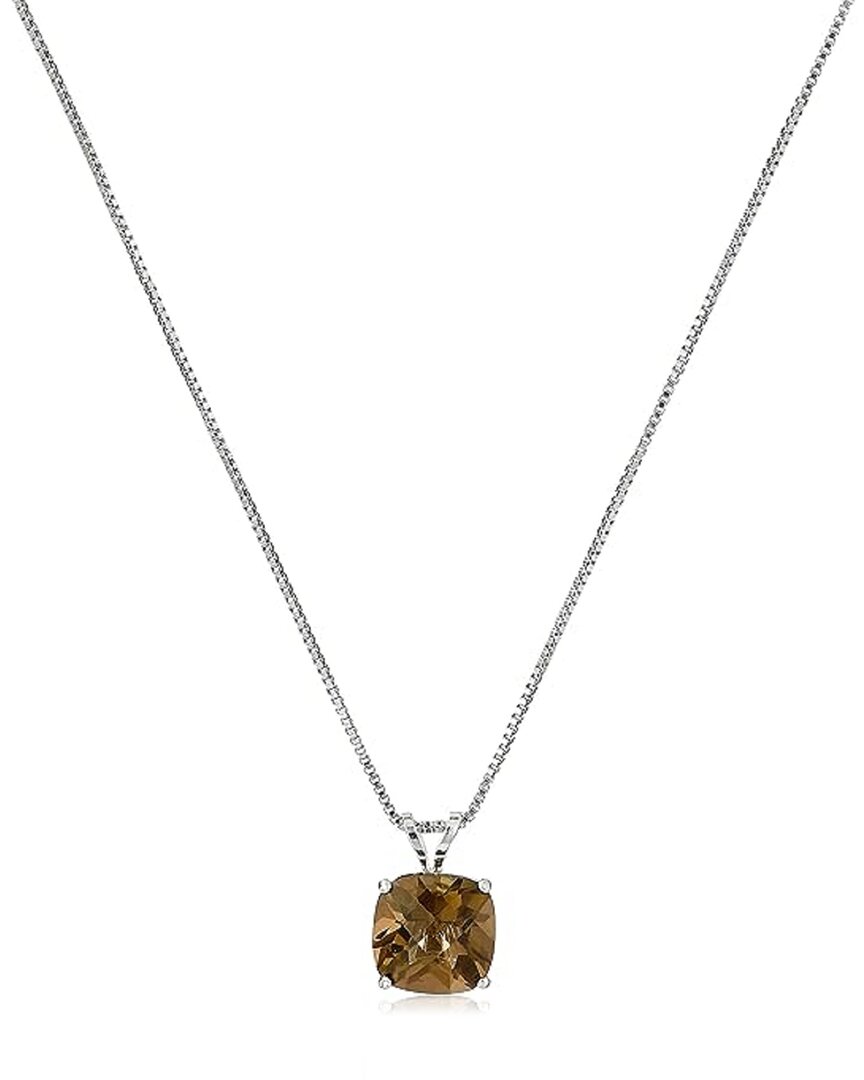 Maxcolor Silver 1.65 Ct. Tw. Smoky Quartz Pendant Necklace