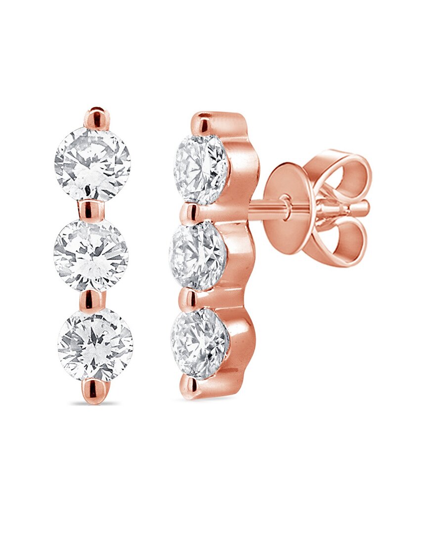 Sabrina Designs 14k Rose Gold 0.21 Ct. Tw. Diamond Bar Studs