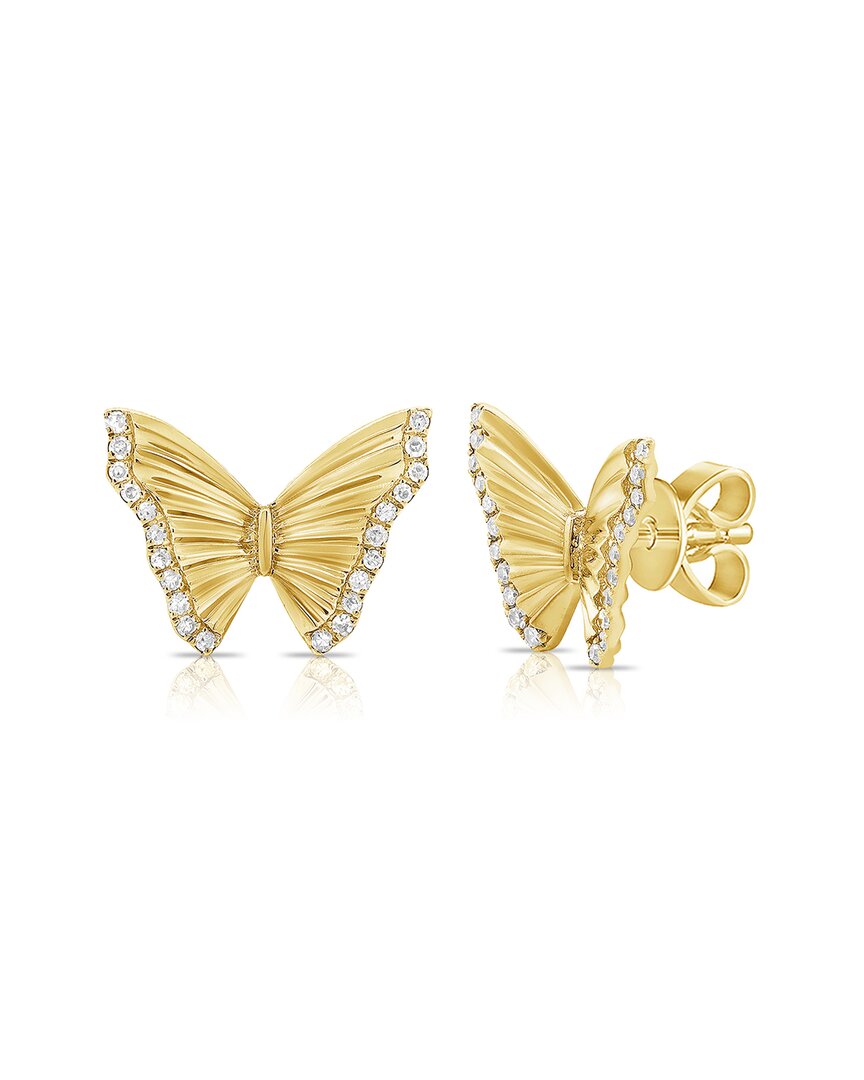 Sabrina Designs 14k 0.12 Ct. Tw. Diamond Butterfly Earrings