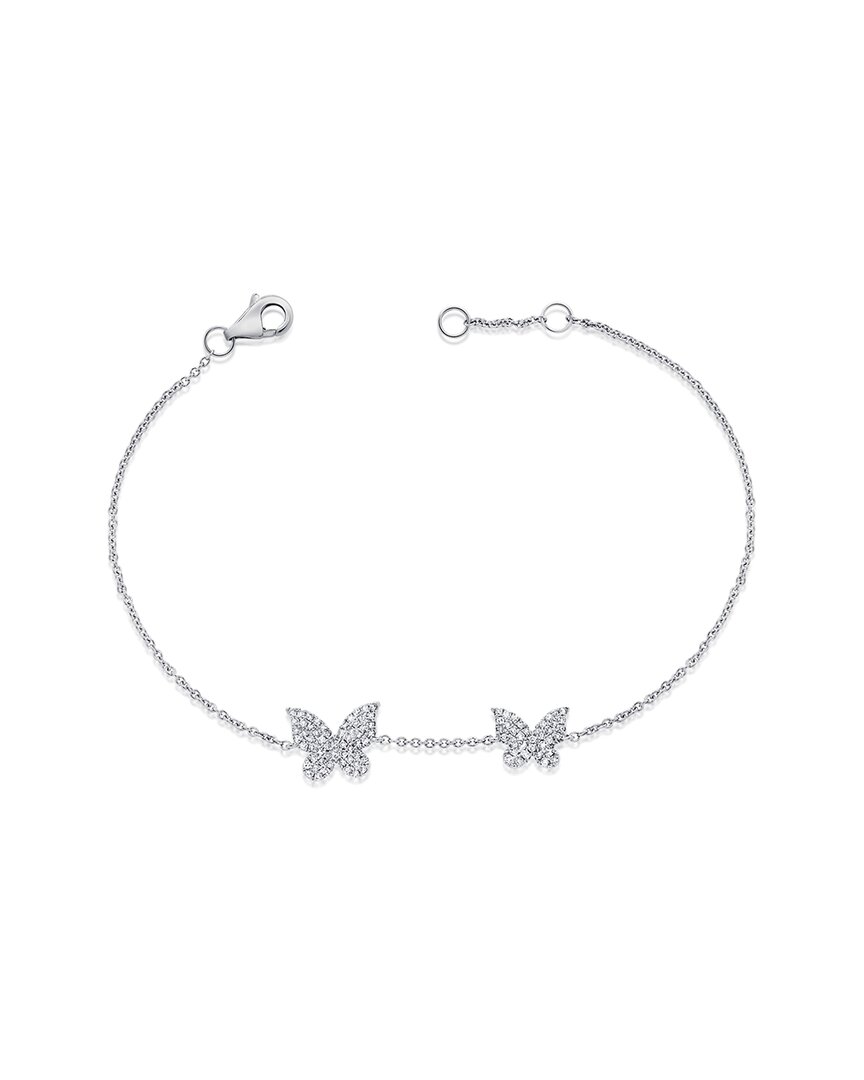 Sabrina Designs 14k 0.26 Ct. Tw. Diamond Double Butterfly Bracelet
