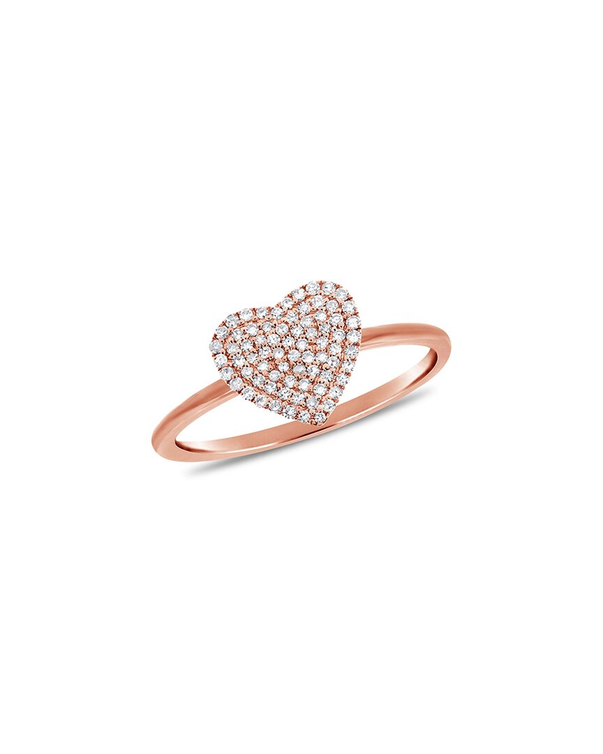 Sabrina Designs 14k Rose Gold 0.21 Ct. Tw. Diamond Heart Ring